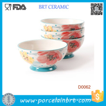 Pioneiro mulher-conjunto de 4 Bloom Dots Footed Bowls